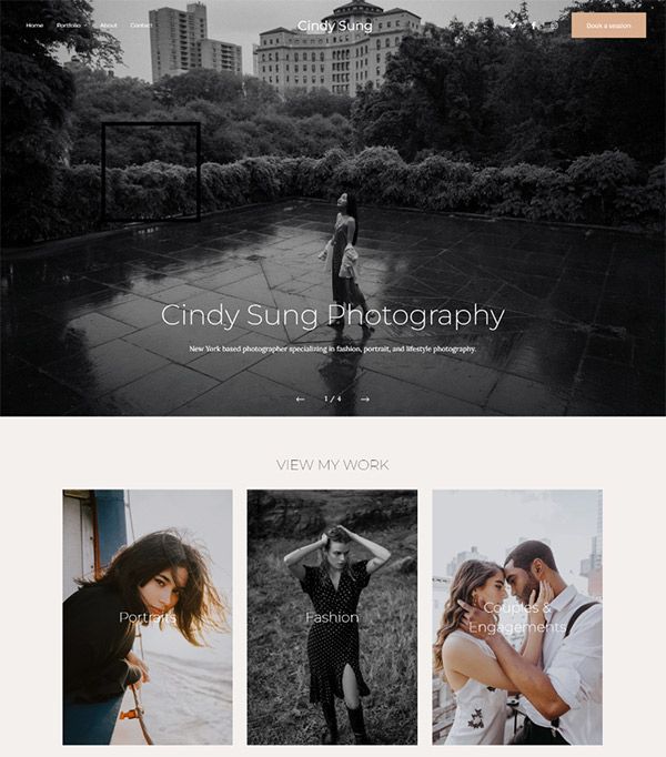 Ejemplos de sitios web del portafolio de Cindy Sung
