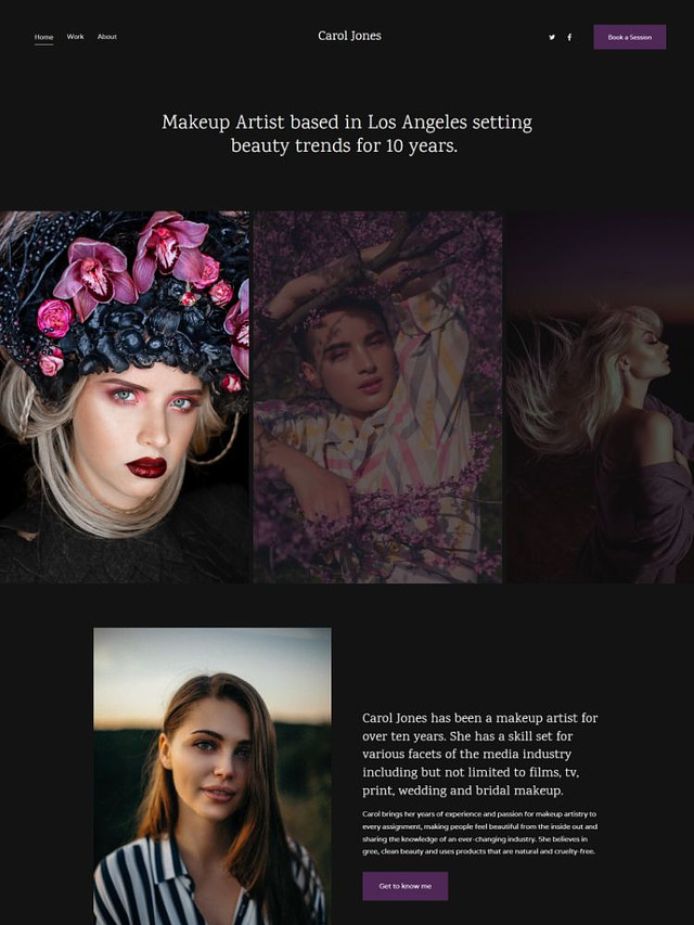 Электра -  Pixpa Шаблон сайта модного портфолио