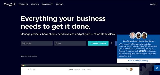 HoneyBook CRM para gerenciamento de vendas