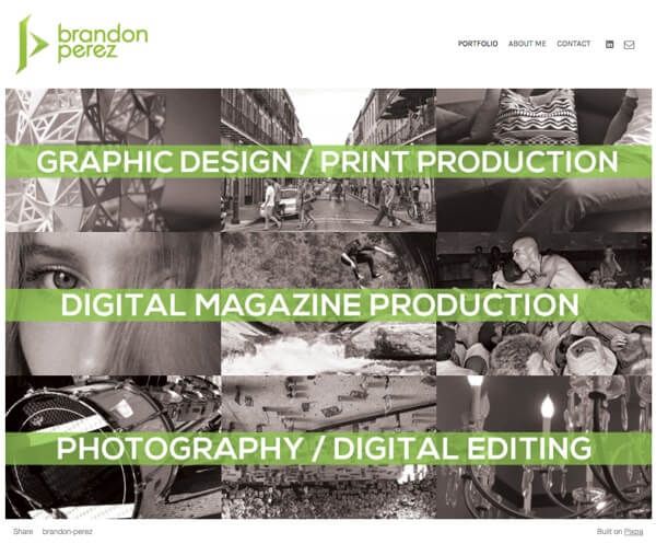 Beispiele für Brandon Perez-Portfolio-Websites