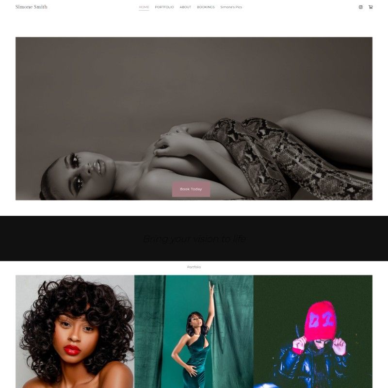 minimalist modeling portfolio website design