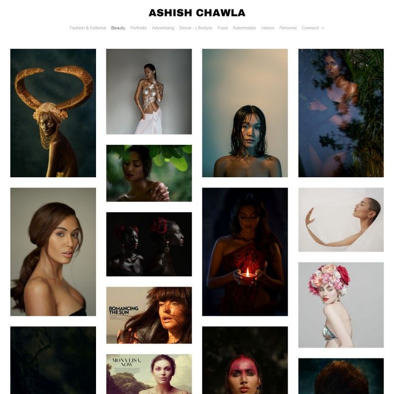 conception de site Web de photographie de portrait minimaliste