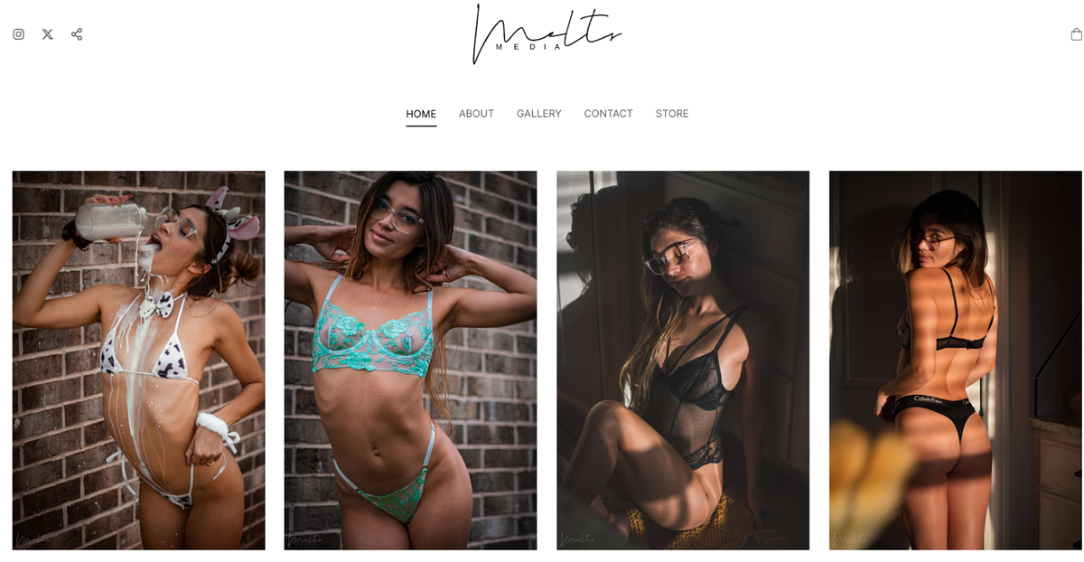 Sito web del portfolio Melts Media Boudoir