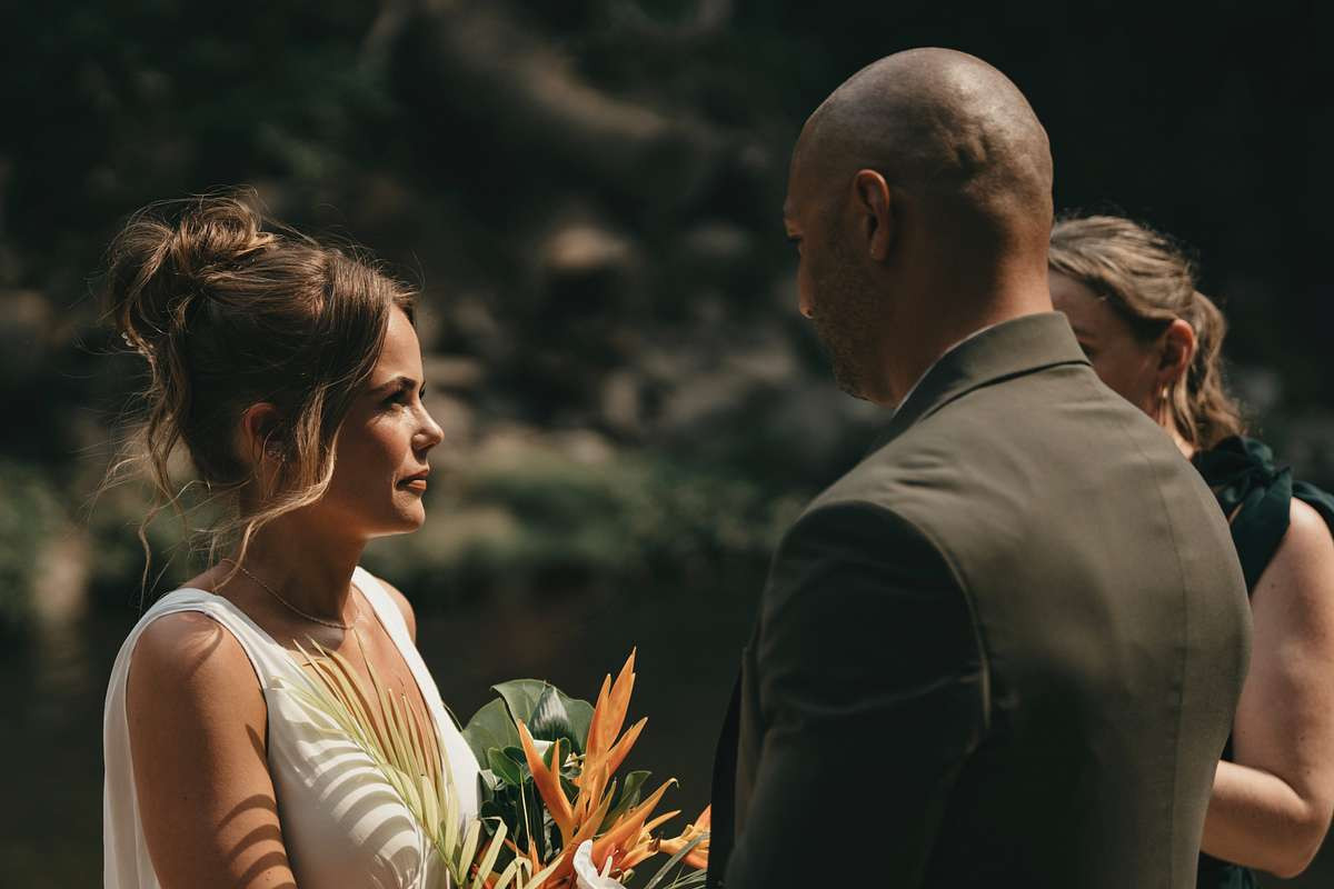 Llanos de Cortez waterfall wedding