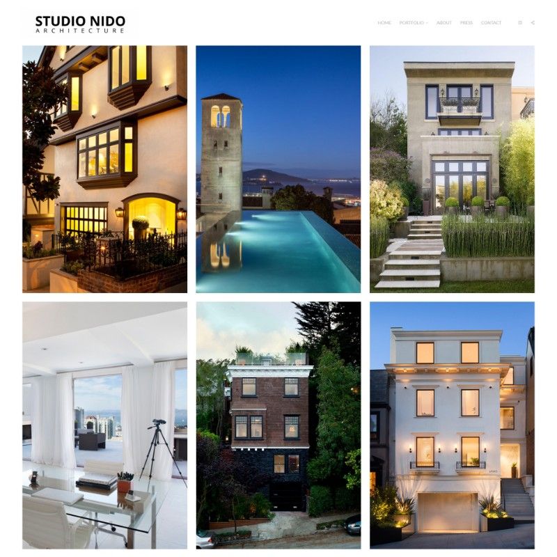 minimalist real estate photography website design