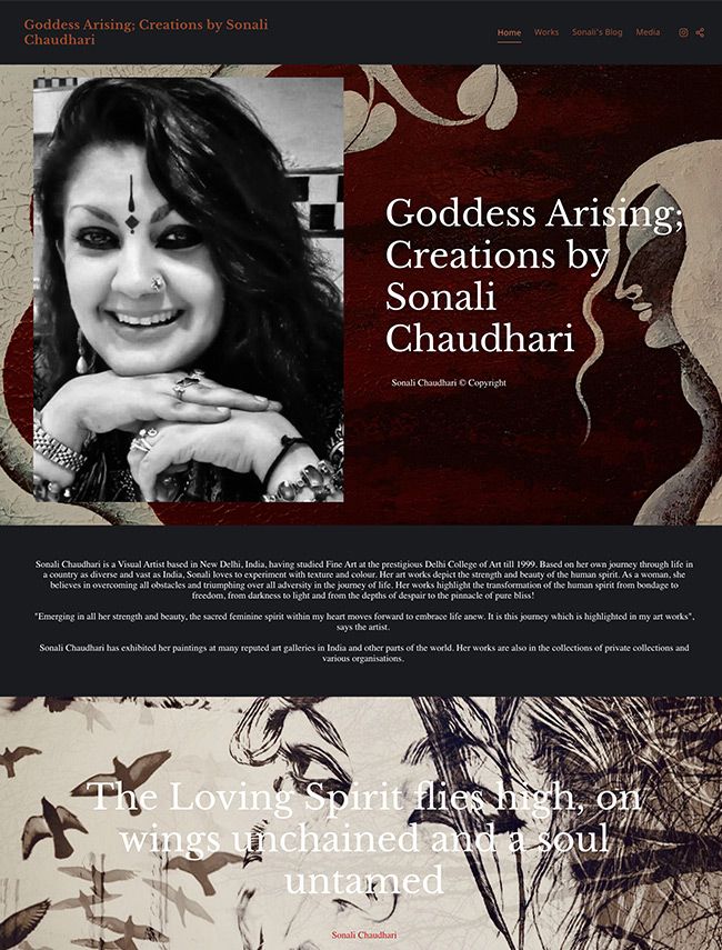 Witryna internetowa inspirującego malarza Sonali Chaudhari