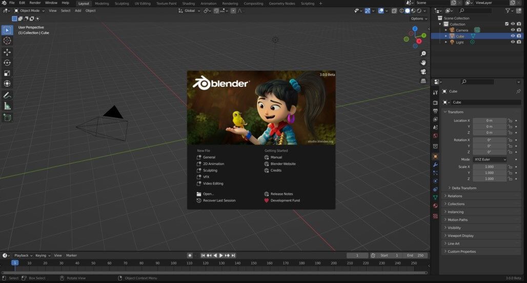 Painel do Blender