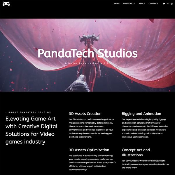 Beispiele für Panda Tech Studio-Portfolio-Websites