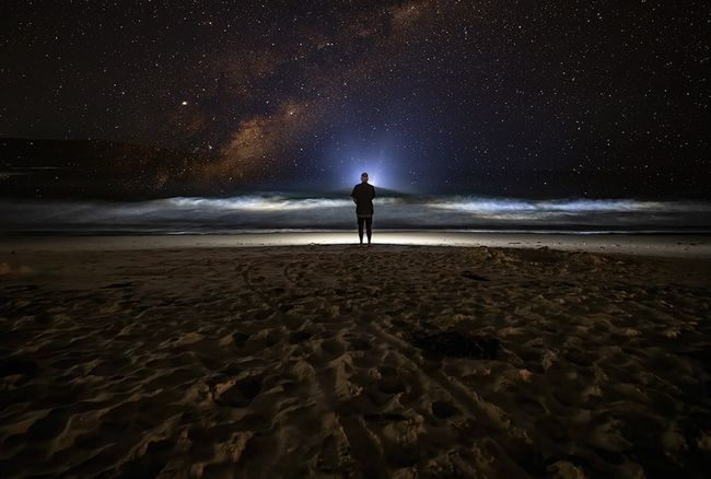 Fotografia nocna na plaży