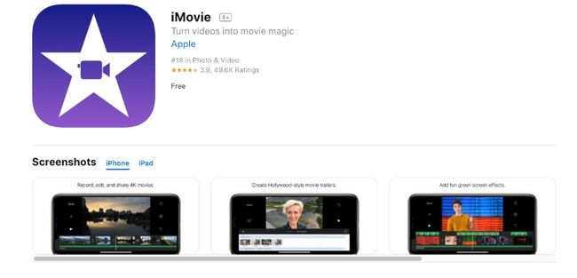 iMovie - aplikacje do edycji wideo na iPhone'a